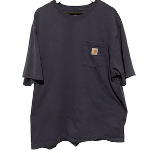Carhartt Pocket Logo Patch Tee Relaxed Fit Navy Blue Men’s X-Large Modern Era
